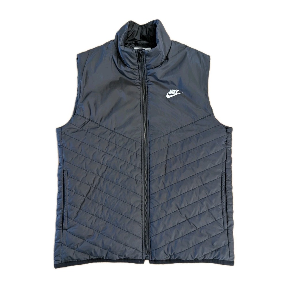 Nike Therma-FIT Windrunner Puffer Vest Mens Small Black Full Zip FB8201-011 Mid